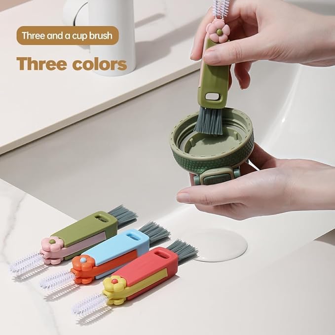 3 in 1 Cup Lid Cleaning Brush Set - Multifunctional Bottle & Cup Cleaner for Tight Spaces (3PCS)