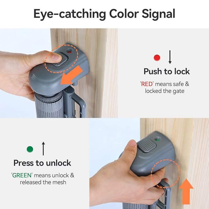 COMOMY Retractable Baby Gate for Stairs, 0-71" Mesh Dog Gate for House Doorways Hallways, 33" Tall Extra Wide Child Safety Gate for Kids Pets, Indoor and Outdoor (Grey)