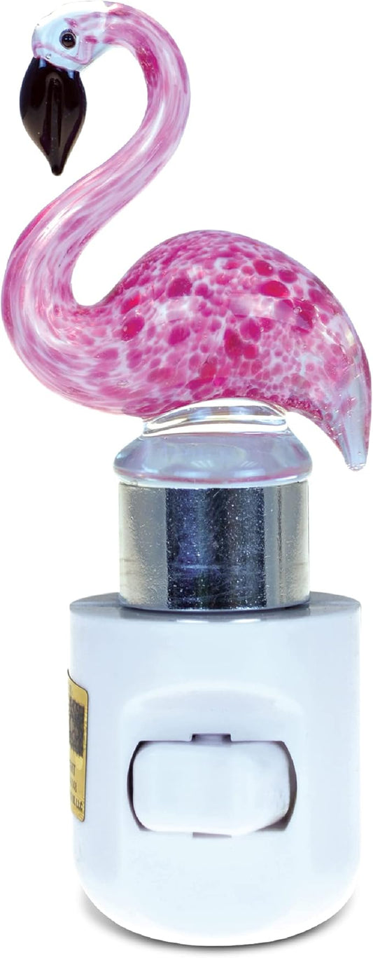 Cota Global Flamingo Night Light - Decorative Night Lights Plug Into Wall with Switch, Unique Handmade Glass LED Night Light For Kids and Adults, Light for Bedroom, Bathroom, Nursery, Hallway - 5 Inch