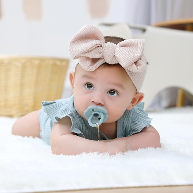 Moonkie Pacifiers Set of 2 | One-Piece Design Baby Pacifier with Large Air Holes | BPA-Free Silicone | Safe for Babies 0-6 Months