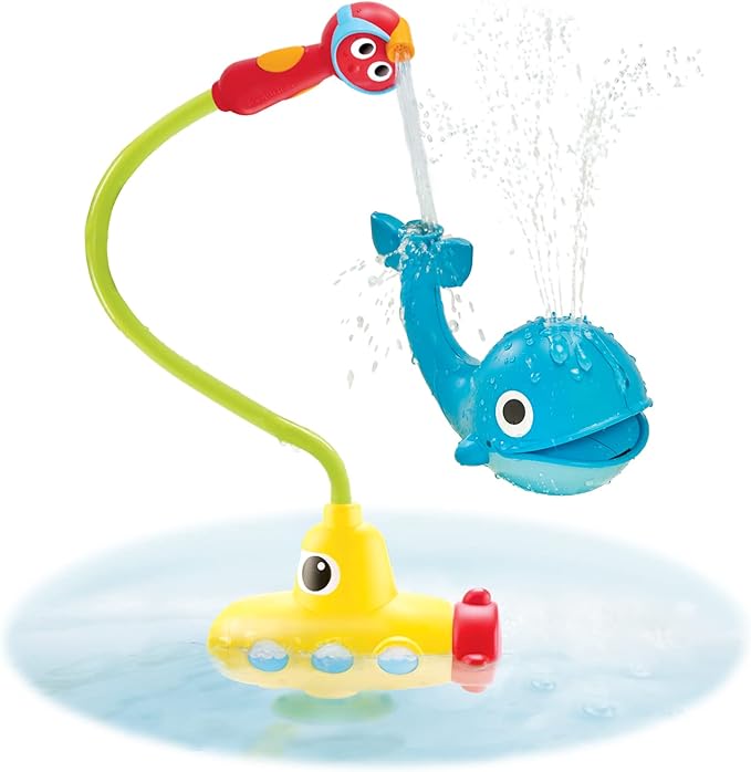 Yookidoo Baby Bath Toy (Ages 1-3)- Submarine Spray Whale With Hand Pump and Hose - Mold Free Battery Operated Toddler Water Toy with Easy to Grip Hand Shower- Make Bath Time Magical For Infants & Baby