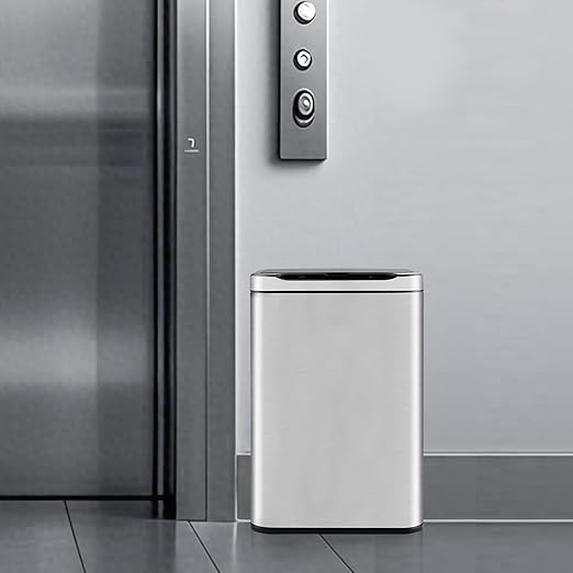 ELPHECO Stainless Steel Office Trash Can Motion Sensor Garbage Can Touchless Smart Trash Can Automatic Waste Bin for Kitchen, Office, Bathroom (Silver, 5.5 Gallons)