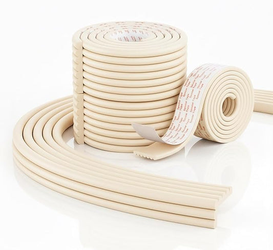 Baby Proofing Edge Corner Protector, 6.5 Ft Self - Adhesive Edge Protector for Baby, Soft NBR Rubber Foam Padding, Furniture, Sharp Edge Safety Corner Edge Bumper Guard-White