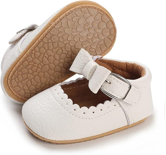 COSANKIM Baby Girls Mary Jane Flats Shoes Anti-Slip Rubber Sole Infant Toddler Princess Wedding Dress Shoes