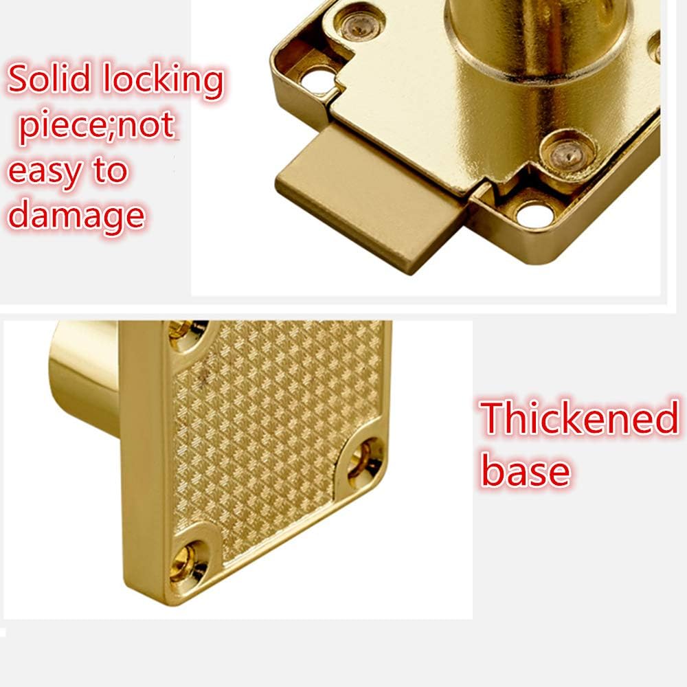 Drawer Lock Letter Box Lock Desktop Lock Door Lock, Model CT-138-32, ((Hole Diameter 0.75 inch / 19MM) for Door Panels with a Thickness of 27 mm-32 mm. 1pcs [Gold Yellow]