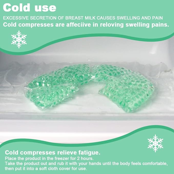 Hot Cold Gel Bead Breast Therapy Pack,Breast Ice Packs for Breastfeeding,Relief for Breastfeeding,Nursing Pain, Mastitis,Engorgement,Plugged Ducts, Boost Milk Let-Down & Production (#8 Blue)
