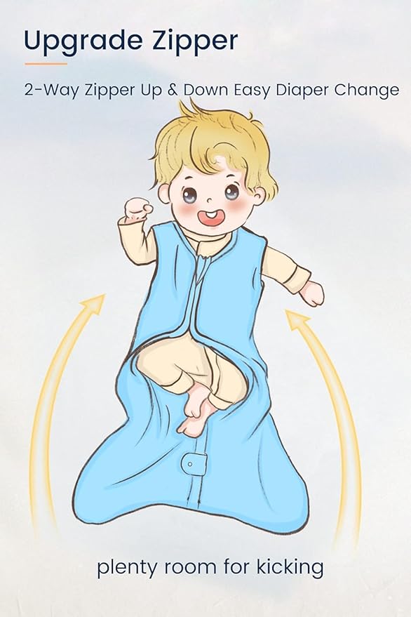 TotAha Sleep Sack 6-12-15 Months 3-Pack,Stretchy,Buttery Soft Swaddle Transition Sleeping Bag,Light Baby Wearable Blanket with 2-Way Safe Zippers for Boys and Girls, 0.5 TOG
