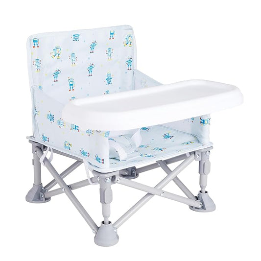 Portable Baby Booster Seat with Tray, Toddler Booster seat for Dining, Camping, Travel, Baby Beach Chair 6 Months to 3 Years Old Indoor Outdoor Use CH2405