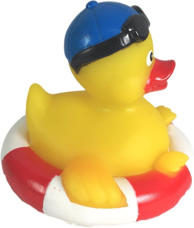 3" Pool Rubber Duck [Sealed Hole, Floats Upright] - Baby Safe Bathtub Bathing Toy