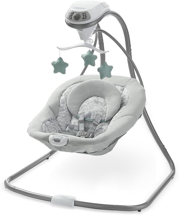 Graco Simple Sway Baby Swing, Side‑to‑Side Motion, Infant Swing with 6 Speeds, Vibration, Ivy