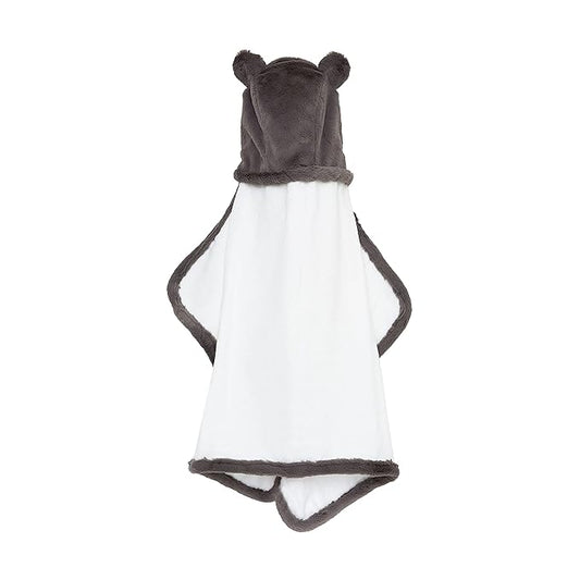 Little Giraffe Luxe Baby Towel with Ears, 24" x 41", Charcoal