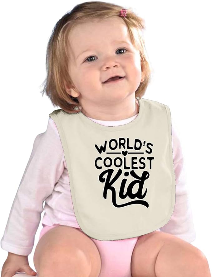 World's Coolest Kid Funny Cute Humor Infant Premium Jersey Baby Bib