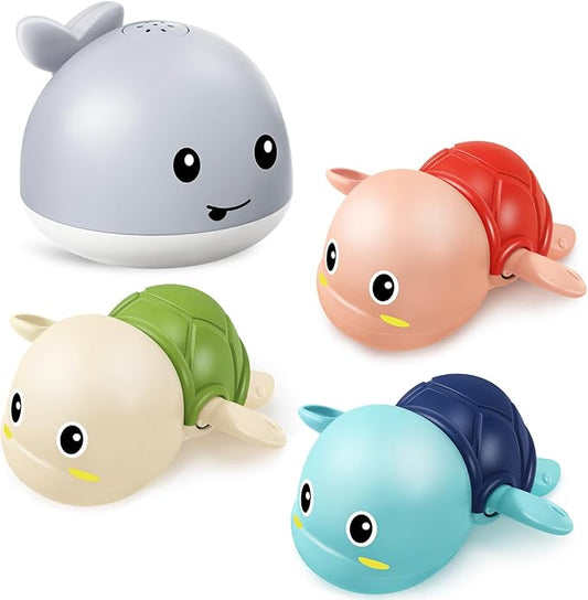 Gigilli Baby Bath Toys, Whale Bath Toy Sprinkler with Swimming Turtle Bath Toy, Bath Toys for Kids Ages 1-3 Toddler Baby 6-12-18 Months Christmas Stocking Stuffers Birthday 1 2 3 Year Boys Girls Gifts