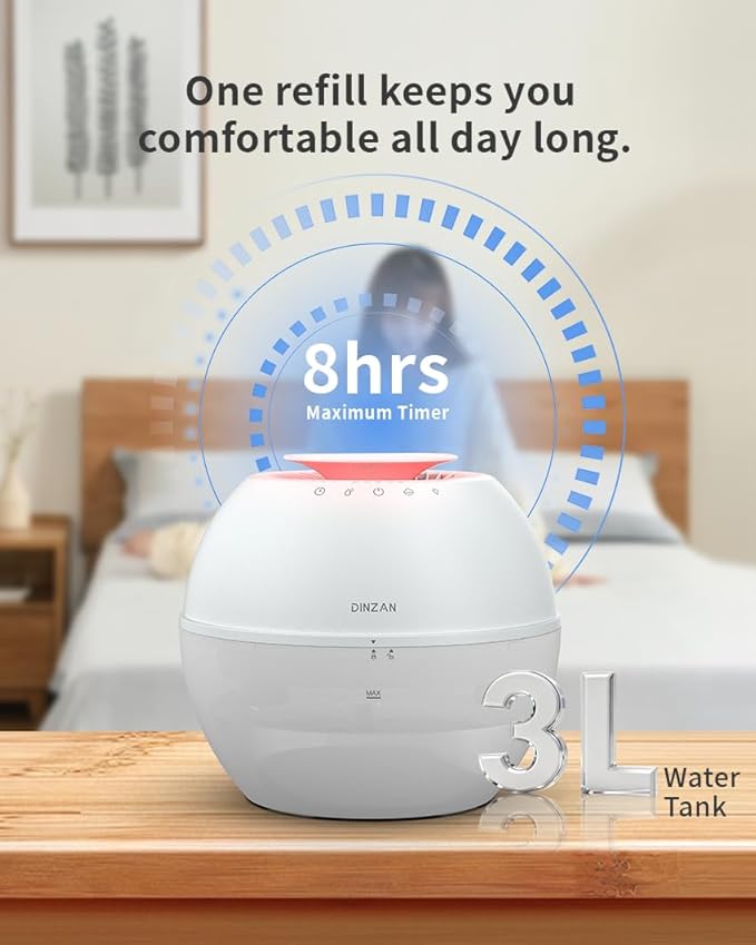 Dual-Function Humidifier & Dehumidifier 152oz Water Tank Steam distillation humidification for Bedroom With Drain Hose Humidifer RV Bathroom Auto Adjustment Timer Setting 7 Color LED Lights