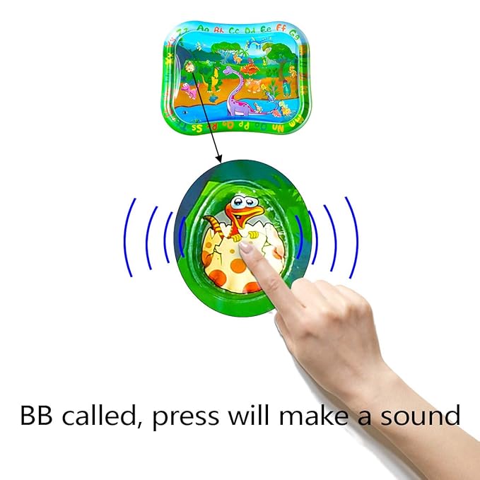 ZHUYNXIR Extra Big Dinosaur Baby Water mat, Tummy Baby Toys, Inflatable Play Mat Water Cushion Baby Toys, Fun Early Development Activity Play Center for Newborn (Green 39.5x31.5 in)