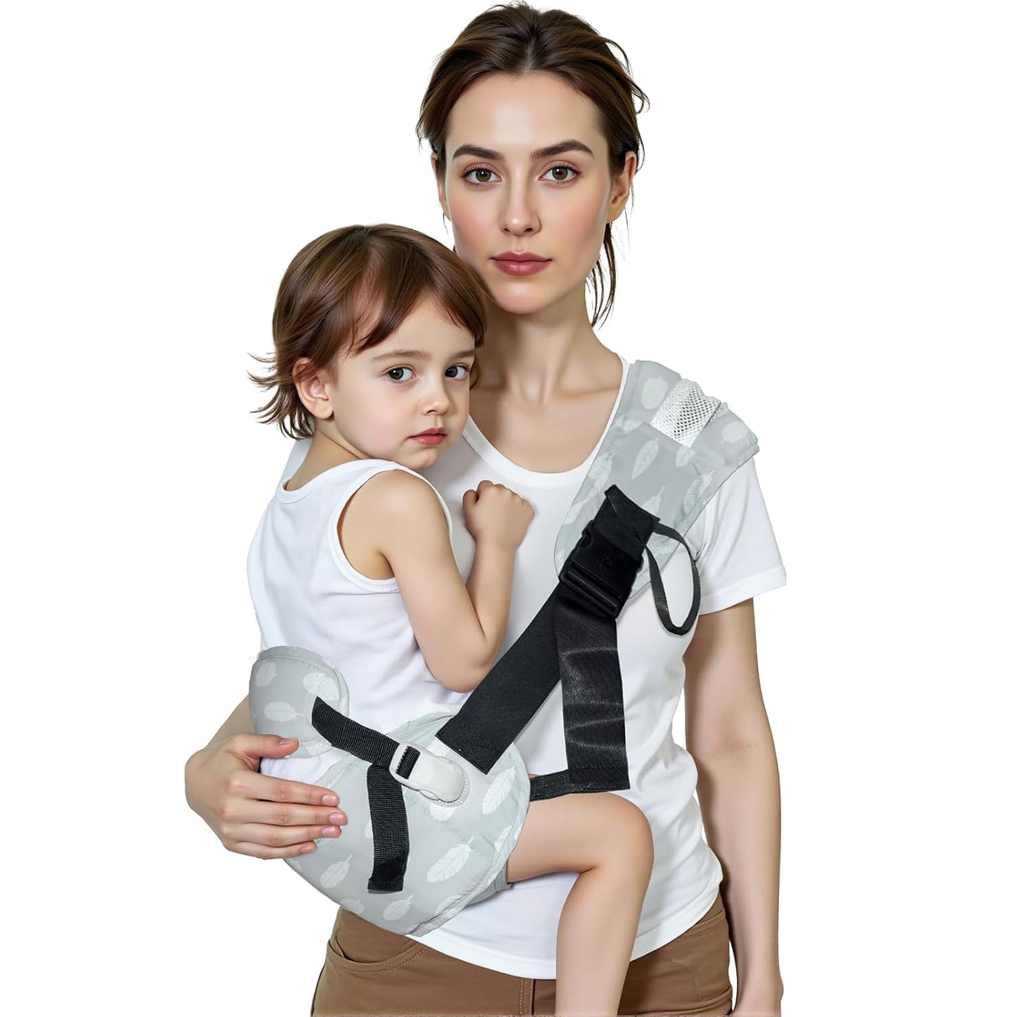 Baby Carrier Newborn to Toddler-Adjustable Baby Sling Carrier,Toddler Carrier for 25-60lbs,Comfortable Baby Sling for Hands-Free Carrying (Ash Feather)