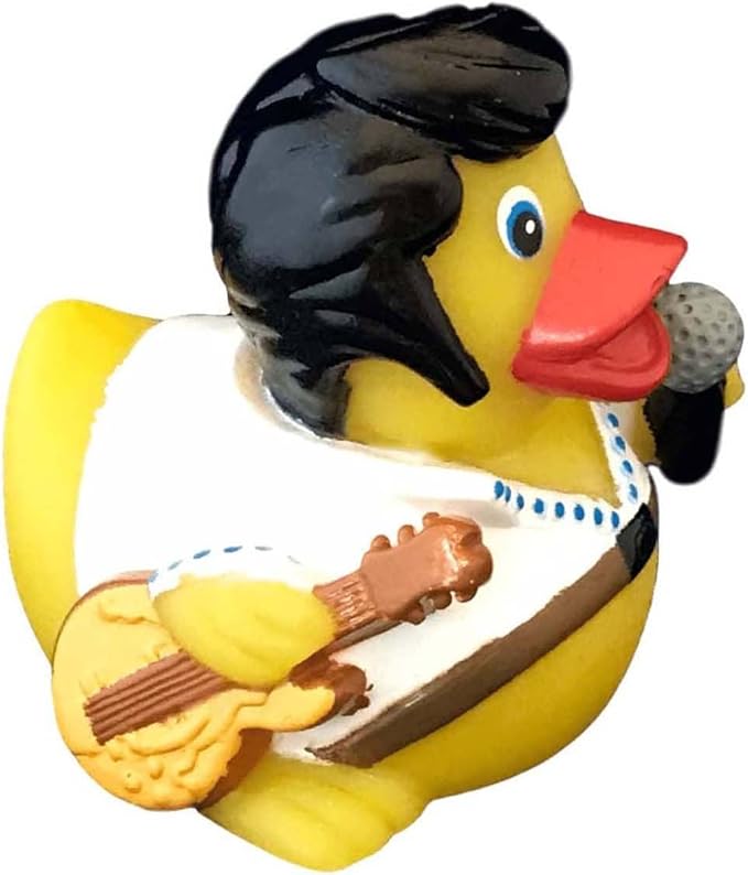 3" Rock n Roll Rubber Duck [Sealed Hole, No Mildew] - Baby Safe Bathtub Bathing Toy