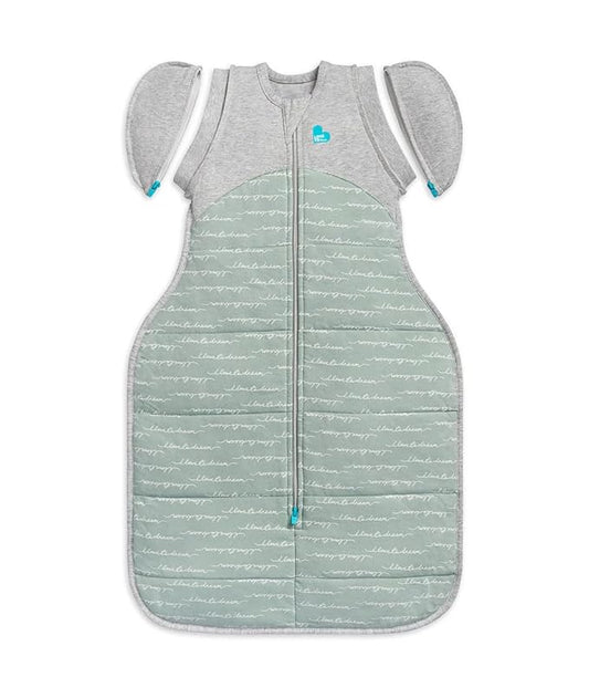 Love to Dream Swaddle UP Transition Bag Warm 2.5 TOG, Dreamer Olive, Large, 19-24 lbs, Patented Zip-Off Wings, Gently Help Baby Safely Transition from Being Swaddled to Arms Free Before Rolling Over