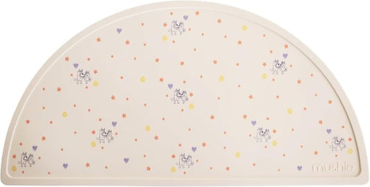 mushie x Bluey Silicone Placemat for Kids | BPA-Free Non-Slip Design (Bluey Ivory)