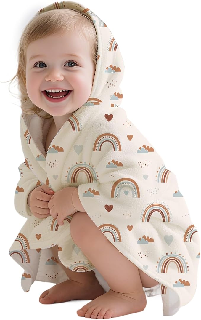 Toddler & Kids Hooded Bath & Beach Towel - Microfiber Wearable Poncho for Bathroom, Pool, Beach