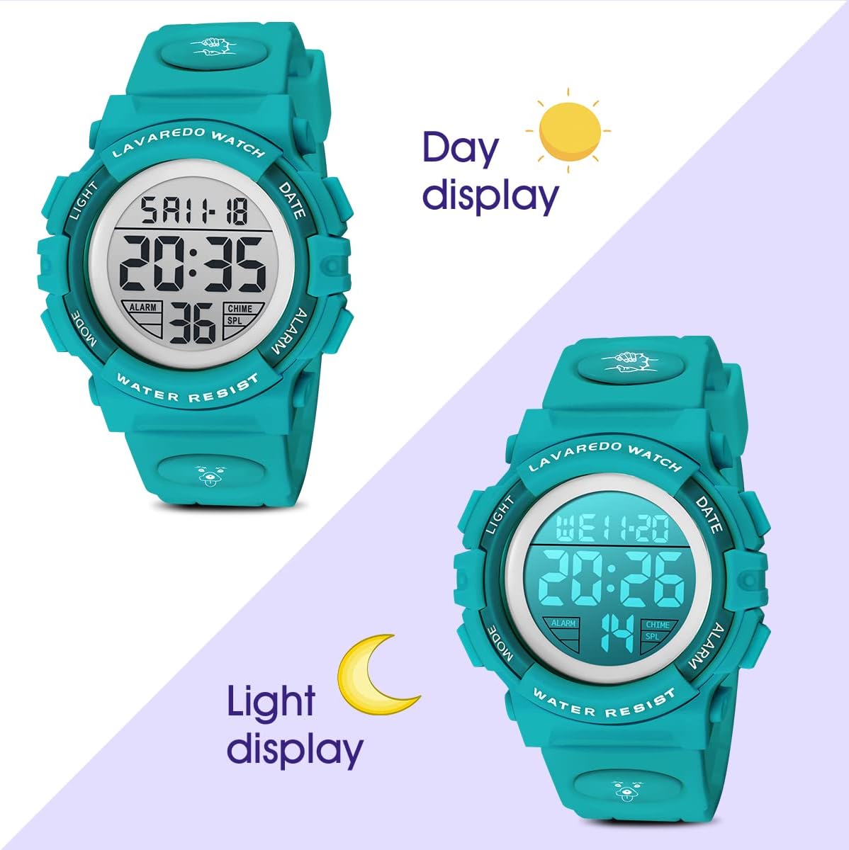 Kids Watch,Boys Watch for 3-15 Year Old Boys,Digital Sport Outdoor Multifunctional Chronograph LED 50 M Waterproof Alarm Calendar Analog Watch for Children with Silicone Band,Kids Gift