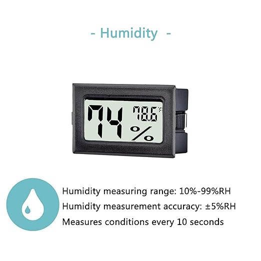6 Pack Mini Digital Thermometer Hygrometer,Indoor Temperature and Humidity Gauge Meter Monitor Fahrenheit (℉) for Home,Greenhouse,Jars