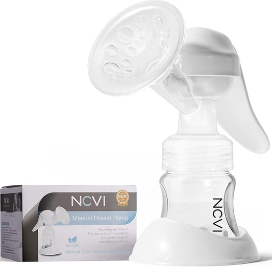 NCVI Manual Breast Pump for Breastfeeding Small Nipple, 20mm Silicone Soft Flange Single Hand Held Pump Breast Milk 5oz, BPA-Free with Two Kinds of Suction Adjusted Suitable for 17/18/19/20mm Nipples
