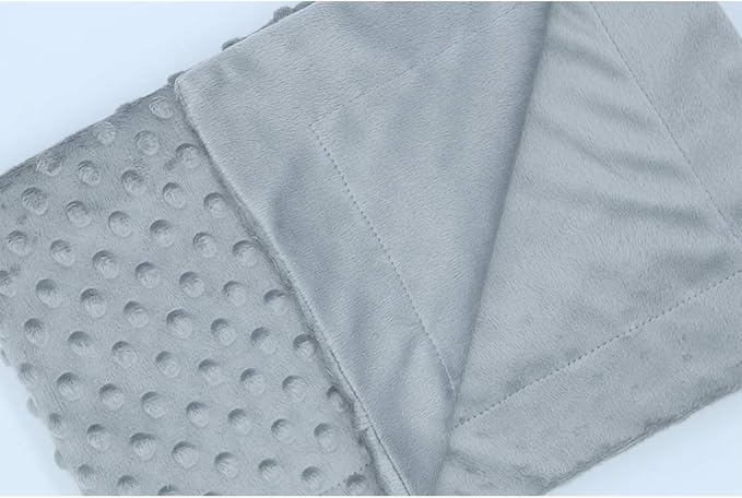 Unisex Children's Baby Quilt Soft Baby Blanket Minky Dot- Sherpa Fleece Baby Blanket 30 by 40 Grey