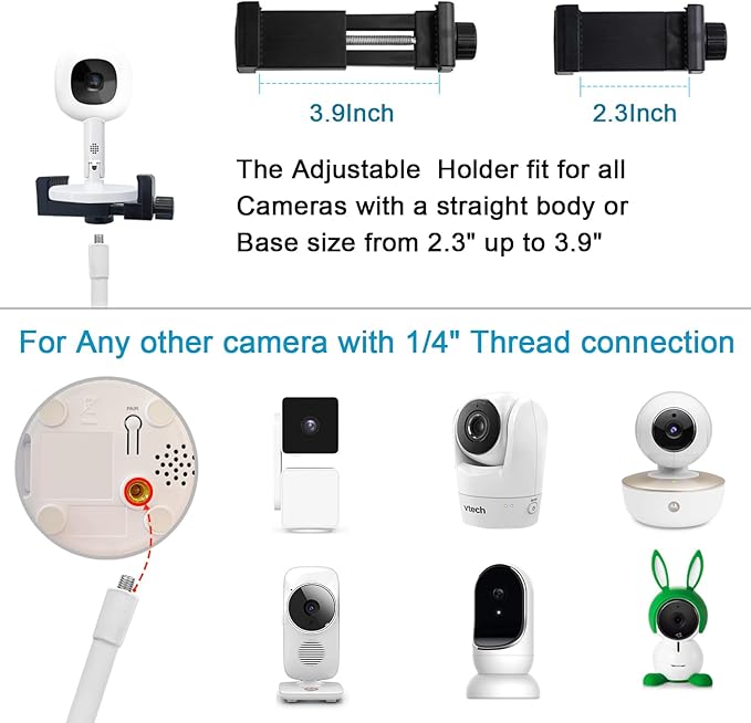 Adjustable Height Baby Monitor Floor Stand Holder for Hellobaby HB6550 HB65/HB66/HB248 Baby Monitor and Also Compatible with The Nanit Pro Smart Monitor & Flex Stand