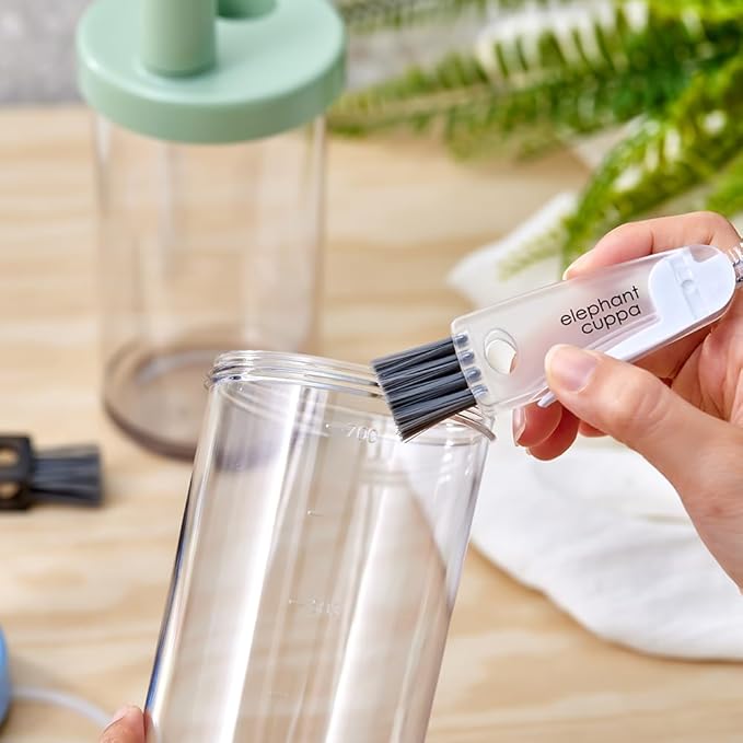 3 in 1 Cleaning Brush, Portable Stainless Steel with Nylon Bristle Cleaner Ergonomic, Lightweight Design for Effective Cup and Bottle Scrubbing Compact Tool for Quick Rinsing, Black