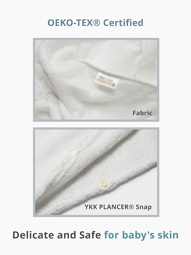 Konny Kids Bathrobes, Hooded Towel, Oeko-TEX Certified Bathrobes, Ultra Soft, Quick-Dry Washcloth for 3-5Y Baby Boys & Girls