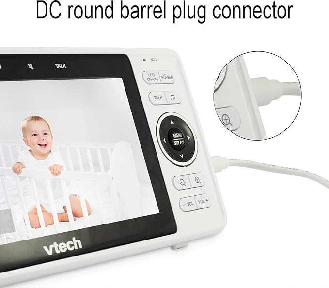 LEFXMOPHY Power Cord for VTech VM901 VM919HD VM919-2HD VM819 VM819-2 PU Baby Monitor Handheld Screen Parent Unit (Not for Baby Unit Cam) Replacement 5V White Charger UL Aadpter with 5ft Cable