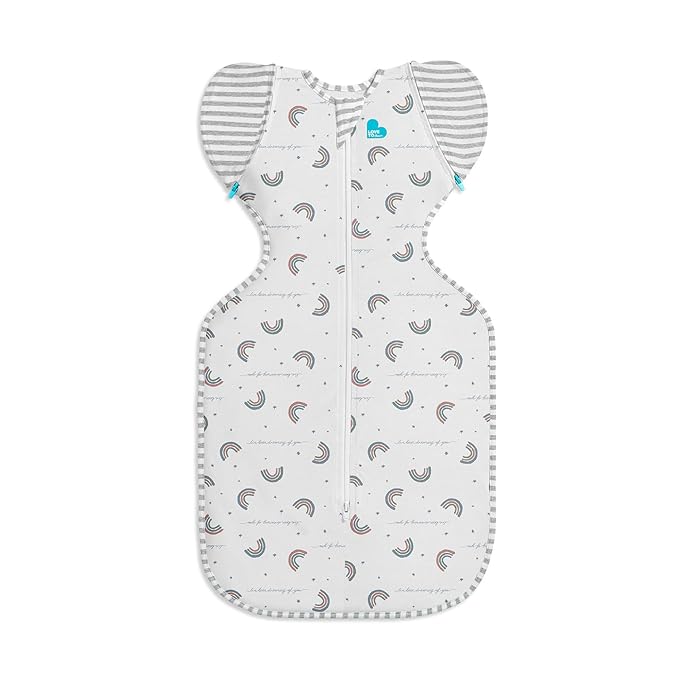 Love to Dream Swaddle Up Transition Swaddle, Patented Zip-Off Wings, Gently Help Baby Transition from Being Swaddled to Arms Free When Showing Signs of Rolling, 1.0 TOG, 13-19 lbs, Rainbow Dream