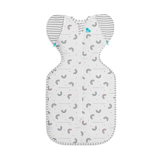 Love to Dream Swaddle Up Transition Swaddle, Patented Zip-Off Wings, Gently Help Baby Transition from Being Swaddled to Arms Free When Showing Signs of Rolling, 1.0 TOG, 13-19 lbs, Rainbow Dream