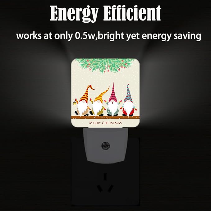 Christmas Gnomes Night Light,Plug-in Nightlights Auto Sensor Night Lamp Dusk to Dawn Lamp Home Decor for Nursery Children Girls Boys