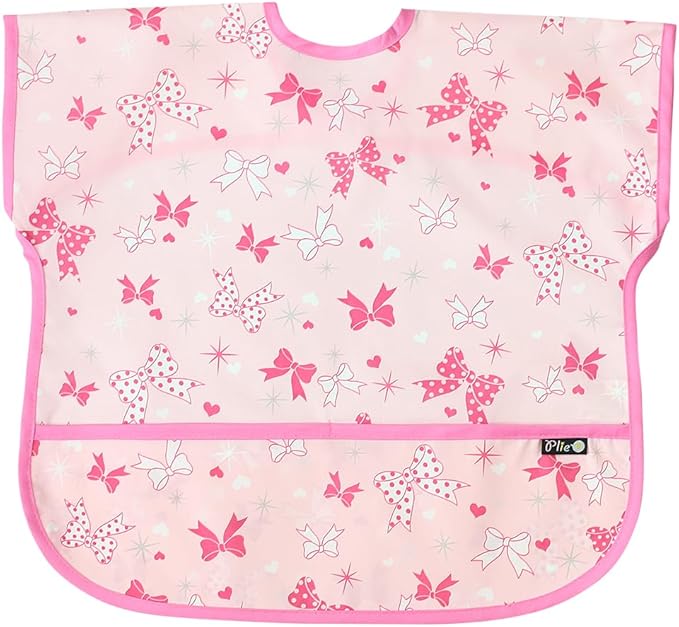 Short Sleeve Waterproof Bib for Toddlers – Feeding Apron for Mealtime, Daycare, Self-Feeding & Messy Play, Baby Bib