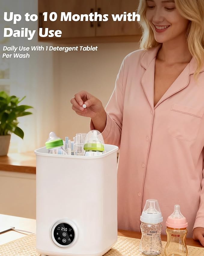 300PCS Official Detergent Cleaning Tablets: for Baby Brezza Grownsy Papablic Momfann Bottle Washer - Baby Bottle Washer Tablets for All Brands Bottles Washers Machines