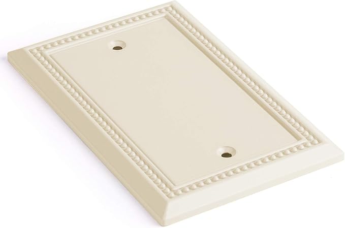 Henne Bery Sunken Pearls Heavy Duty Switch Plate/Wall Plate/Outlet Cover (Single Blank 2PK, Light Almond