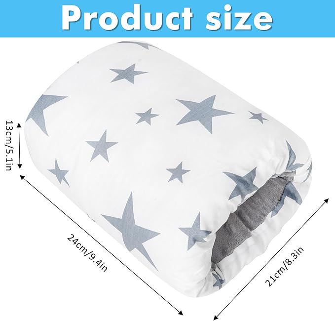 Nursing Arm Pillows for Breastfeeding,Baby Feeding Arm Pillow Portable and Washable for Travel, Soft Cotton Ergonomic Bottle Nursing Essentials（White Star）