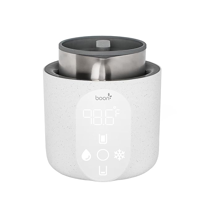 Boon Tempro Direct Heat Breastmilk Warmer - Retains Nutrients in Baby Formula and Breastmilk - Quick Liquid Warmer with Real Time Temp Reading - Breastfeeding Essentials