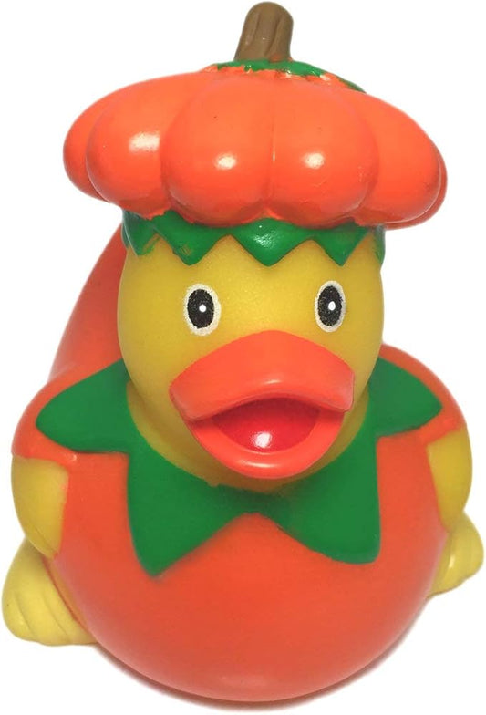 3" Halloween Pumpkin Rubber Duck [Sealed Hole, Floats Upright] - Baby Safe Bathtub Bathing Toy