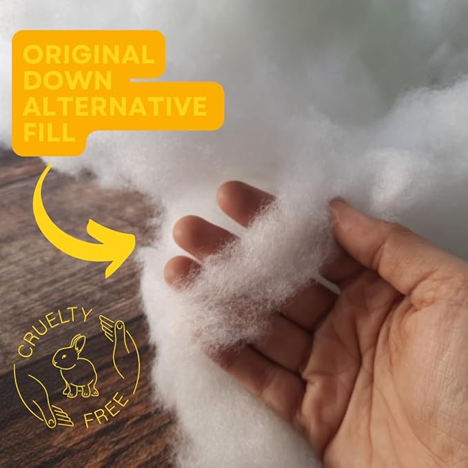 kinder Fluff Children Pillow (2Pk) 14x20in – Junior Pillows for Kids Age 4+, Bright Rainbow Design, 100% Cotton Sateen Stripe 300T, Down Alternative Fill, Machine Washable, Colourful Kids Cushion - M