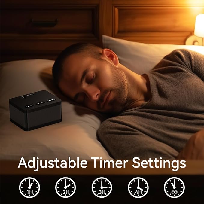 Sound Machine White Noise Machine with 30 Natural Soothing Sounds 36 Levels Volume 5 Timers Memory Function Effectively Blocks Noise Ideal Sleep Machine Brown Noise for Baby Kids Adults Home (Black)