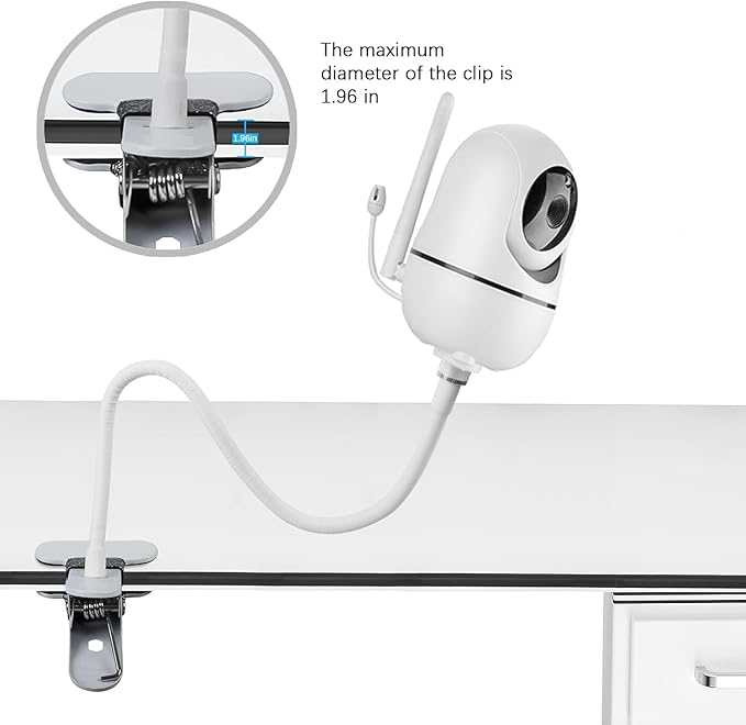 Baby Monitor Flexible Mount for HelloBaby HB65/HB6550/HB6558/HB66/ANMEATE SM935E/SM650|,No Tools, No Wall Damage, Portable with 360° Angle Adjustment (clamp)