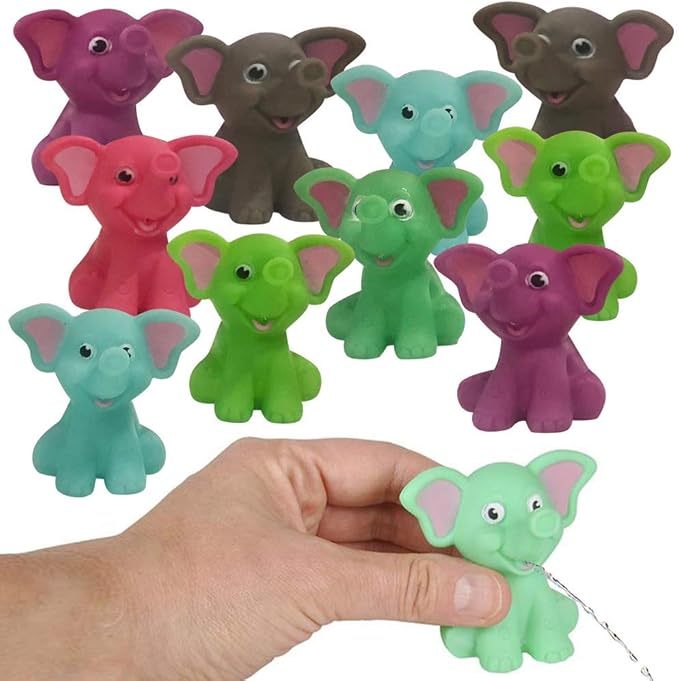 ArtCreativity Rubber Water Squirting Elephants, Pack of 12, Bathtub and Pool Toys for Kids, Safe and Durable Water Squirters, Birthday Party Favors, Goodie Bag Fillers
