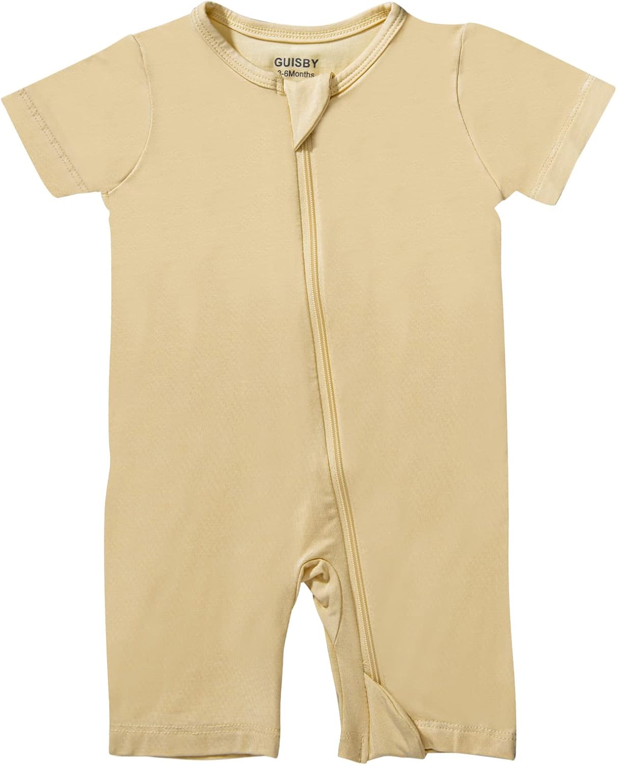 GUISBY Rayon made from bamboo Baby Pajamas Short Sleeve Footless Rompers 2 Way Zipper Sleeper for Baby