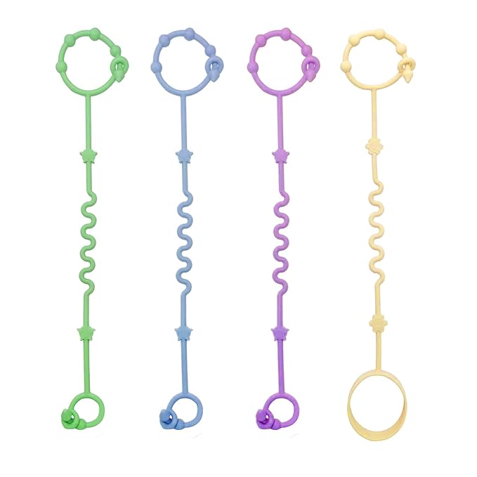 RTMOK Toy Straps for Baby,Silicone Setpacifier Clip,Applies to Car Seat Toy,Teether Toy,High Chair,Stroller Accessories,Baby Toy Clips,Cribs,Rocking Chair