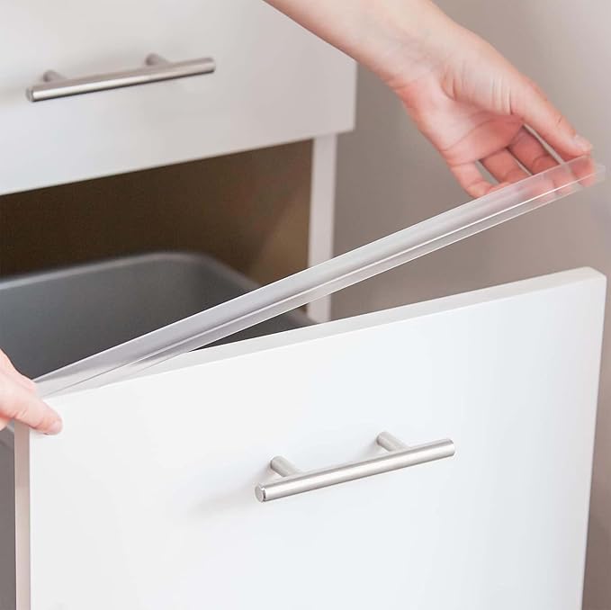 Cabinet Hero 7/8" Thick, 18" Length, Clear, Pack of 4 - Slimline Cabinet Edge Protector – Durable Slip-On Plastic Door & Drawer Edge Guard – Protects Shelves from Chipping, Discoloration & Breakage