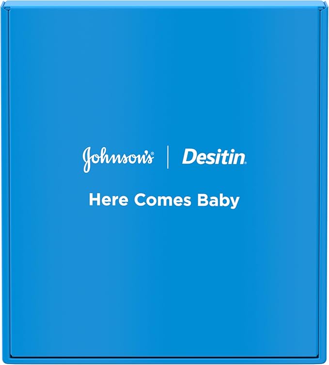 Johnson's Baby Here Comes Baby Gift Set, Baby Essentials for New Parents with Moisturizing Lotion, Bedtime Bath, Body Wash & Shampoo, Hand & Face Wipes, & Diaper Rash Cream, 5 Items