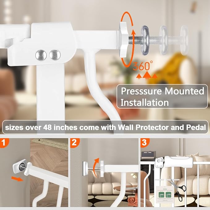 Fairy Baby Extra Wide Baby Gates 67-71.5 Inch, Auto Close Child Safety Gates for Stairway Banister Doorways Hallway,Indoor Safety Child Gates for Kids or Pets